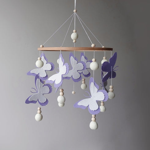 Handmade Purple Butterfly Crib Mobile for Baby Girls