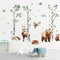 Mfault Forest Animal White Birch Tree Wall Decals Stickers, Woodland Bear Deer