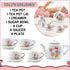 16 Set Playset Piece Rose Flower Miniature Porcelain Ceramic Tea | Kids Toy Mini Pretend Play Kitchen Decorated | Small