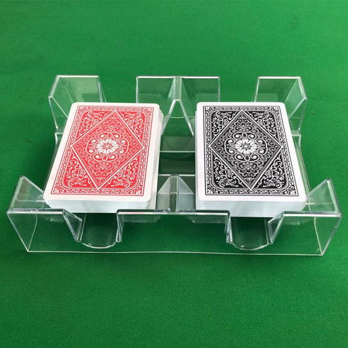 Yuanhe Clear 2 Deck Canasta Playing Card Tray-No Swivel Base