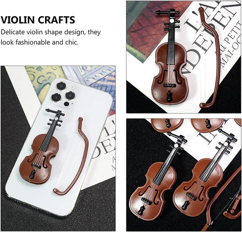 LUOZZY 40 Pcs Miniature Violin Model - Tiny Violin Musical Instrument for Dollhouse Mini Furniture Decoration