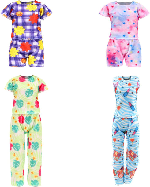 23 6 Sets 3 8 11.5 inch Pcs Doll Clothes and Accessories Including Bathrobes Pajamas, Towels, Headband, Slippers