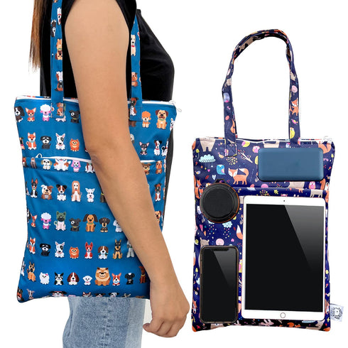 2pcs FLOCK THREE Wet Dry Bag Waterproof Tote Reusable Wet Clothes Baby Diapers Stroller Swimsuit Travel Small Larger