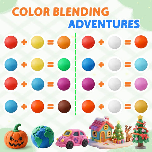 Mythcloud 24 Pack 16 3 4 5 6 7 8+ Stocking Stuffers for Kids - Colors DIY Playdough Bulk Classroom - Christmas Stocking