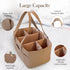 Cream Vegan Leather Diaper Caddy Organizer - Portable Baby Storage