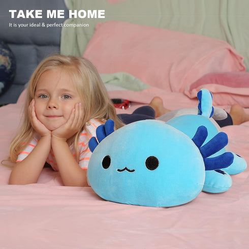 13") Onsoyours Cute Axolotl Plushie, Soft Stuffed Animal Salamander Plush Pillow, Kawaii Plush Toy for Kids (Blue