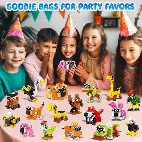 30 Pack Party Favors for Kids Building Toy, 750 PCS Animals Building Block Set for Goodie Bag Stuffers, Classroom Prizes
