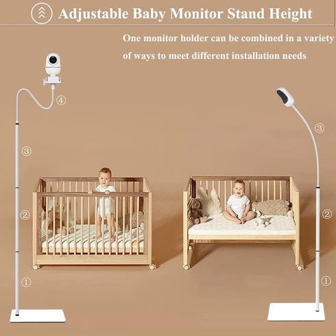Compactible Baby Monitor Mount Floor Stand Holder for Infant Optics DXR-8 Pro, Nanit Pro, eufy, HelloBaby, VAVA, and