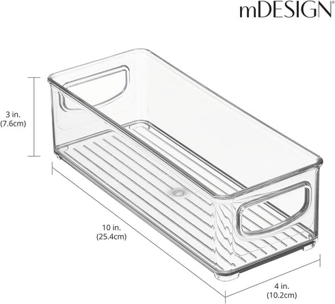 mDesign Small Plastic Nursery Storage Container Bins with Handles, Organizer for Baby Food, Bibs, Formula