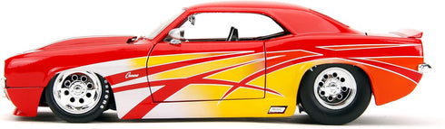 1:24 1969 Jada Big Time Muscle Chevrolet Camaro Die-Cast Car, Toys for Kids and Adults(Red)