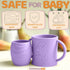 Open Cup Set for Baby | 2 Handled Tiny Cups for Toddlers | Transitional Silicone Cup for Baby Led Weaning | 6+ months