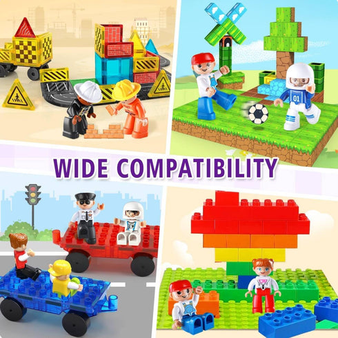 Kids-15pcs,3Community Set 3 4 5 6 7+,Creative Pack Large Magnetic People Figures for Helpers Toys People Perfect