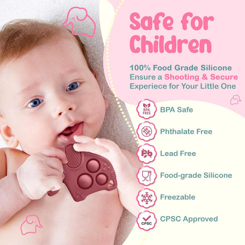 Set 3+ Silicone Baby Teething Toys, Soft Teether for Sore Gums, BPA Free Chew Toys for Infants Months, Textured