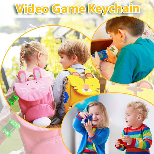 12 PCS Video Game Party Favors for Kids, Arcade Video Game Keychain, Idea Gift for Birthday Supplies
