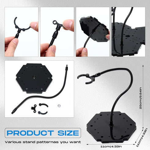 12 8 12 Inches 1/144 Wonderjune Pcs Action Figure Stands for to Dolls Flexible Assembled Action Figure Display Holder