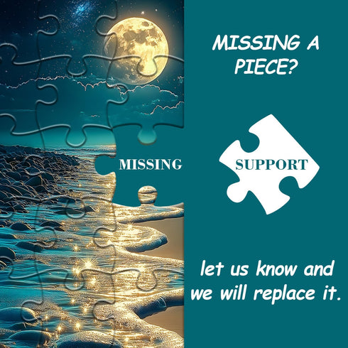PICKFORU 1000 Beach Jigsaw Puzzle Pieces, Ocean Moon Nature Art Scenery, Colorful Magic Beach Themed Puzzle