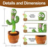 MIAODAM Volume Adjustable Dancing Cactus Toy, Colorful Glowing Plush Toy Singing 120 Songs for Kids