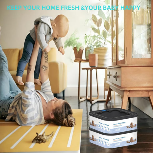 Chariholis 6 Packs 810 Jumbo Square Refills Disposal Bags Refill Compatible with Diaper Genie Compact and Select Pails