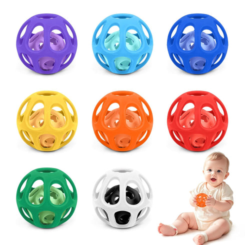 Set MCGMITT Silicone Baby Teething Toys Bundle with Baby Ball Toy
