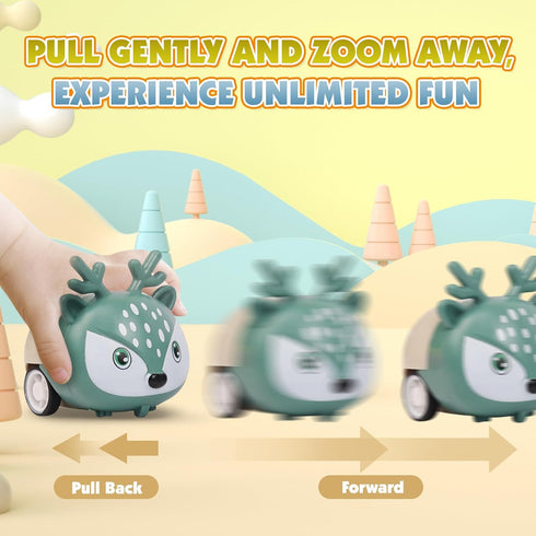 36 pcs Animals Pull Back Cars - Mini Vehicles Toy Racing Set for Kids, Carnival Prizes Goodie Bag Stuffers