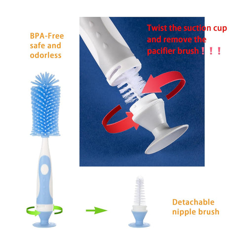 Chemimoso Set Multifunctional Cleaning Brush, Baby Bottle Brush, Water Bottle Brush Cleaner, Cup Brush, Rotate The