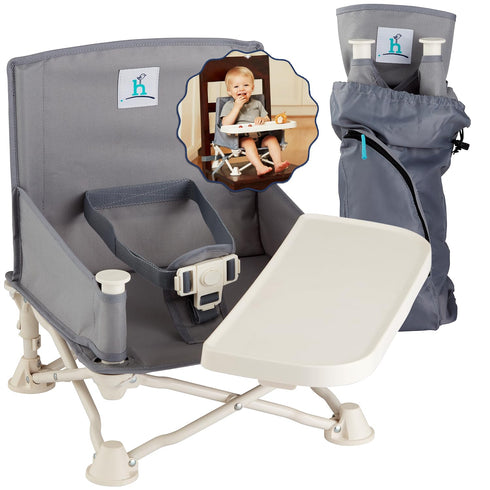 Hiccapop OmniBoost Travel Booster Seat with Tray for Baby, Dining Table, Camping,