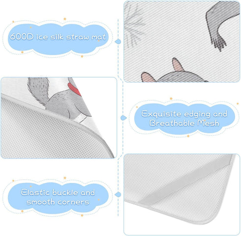 HXshaoye 28" 52"Breathable Cooling Baby Mattress x Crib Bumper Pads for Baby&Toddler Snowflake Patterns Cartoon Gray