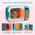 CUTE STONE Microwave Toys Kitchen Play Set, Kids Electronic Oven with Cookware and Play Food