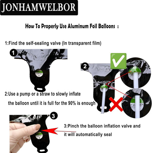 Jonhamwelbor 13 Number Balloons, Black Jumbo Foil Mylar Helium Balloons for 13th 31st Birthday Party Decorations