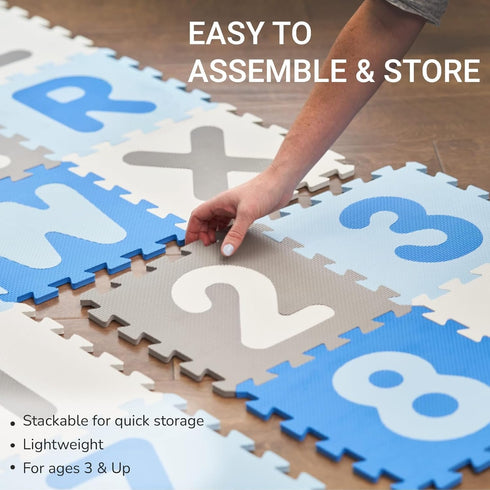 36 0-9, 74 74 (36 3 Tadpoles Foam Playmats for Kids, Interlocking Tiles Teach the ABCs and Numbers Total Floor Coverage