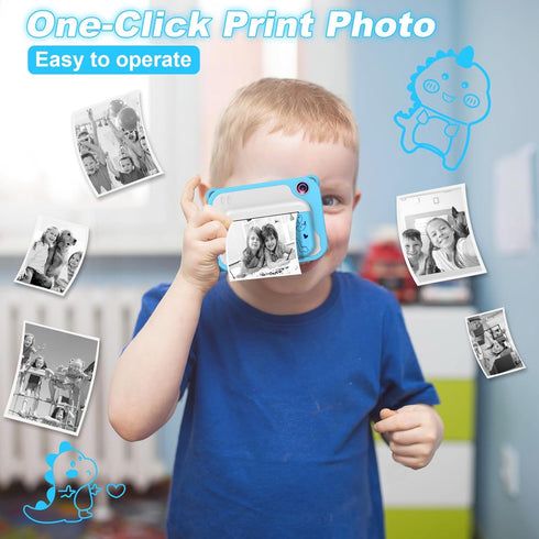 Kids Digital Camera with Instant Print, 1080P Video Camera for Boys Girls, 32GB SD Card, Birthday Gift for Ages 3-12