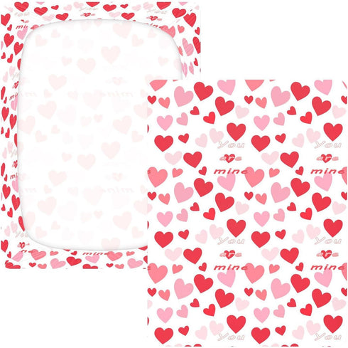 miaozhen 1 Pack 52x28 Cotton Baby Crib Sheets for Boys Girls Soft Stretchy You are Mine Valentines Unisex Child Crib