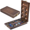AMEROUS Wooden Mancala Board Game Set with 72+8 Bonus Multi Color Glass Stones - Classic Family Game