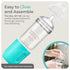 Mason Bottle Glass Baby Bottle DIY Kit, Fits 8oz Mason Jars, Includes 2X Slow Flow Nipples, Silicone Sleeve
