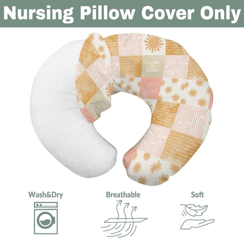 Summer Vintage Sun Baby Nursing Pillow Covers for Boy Girl Boho Sunshine Nursery Feeding Pillowcase for Breastfeeding