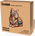 LEOGOR Wooden Puzzles for Adults - Whiskered Cat Mosaic, 350 Piece Large Size (14 x 18.1 in) with Vibrant Flowers