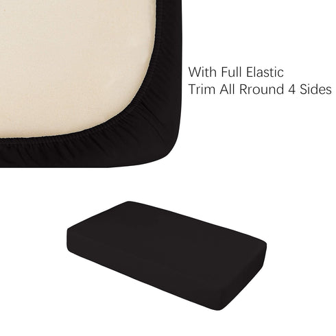 NTBAY 2 Pack 100% Brushed Microfiber Fitted Crib Sheet, Super Soft and Cozy 28x52 Crib Sheet for Standard Crib and Toddler Mattresses, Boys, Girls, Unisex, Black, 28x52 Inches by NTBAY