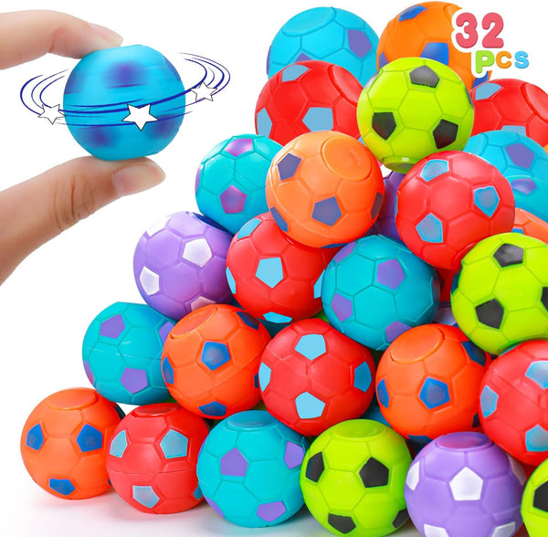 32PCS Fidget Spinner Soccer Balls Sports Party Favors Bulk for Kids 4-8