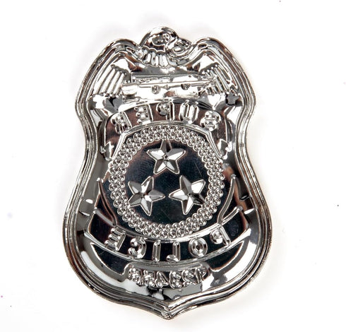 BinaryABC Metal Police Badges, 2PCS Police Role Play Brooch Props, Halloween Cop Cosplay Costume Accessory