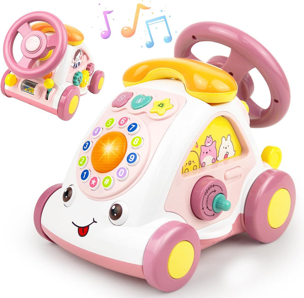 Love&Mini Baby Musical Toys for Girls - Crawling Steering Wheel Toys with