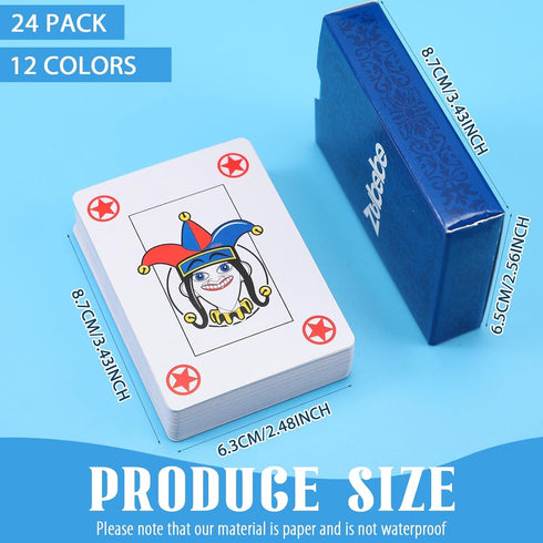 Zubebe 24 Pack Jumbo Playing Cards - Vibrant Colors Poker Size Jumbo Index Deck for Kids and Elder Standard Playing