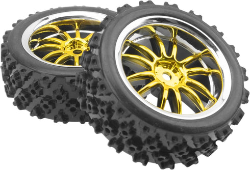 ShareGoo 4Pcs 1/10 On Road Tires & Plastics Wheel Rims, 12mm Hex Compatible with Tamiya TT01 Kyosho
