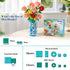 14 Set 747 CUBIMANA Flowers Bouquet Building with Vase and LED Light, for Women, PCS Mini Roses Flower Building Blocks