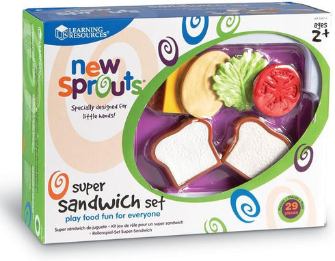 Set 29 18+ Set, Learning Resources New Sprouts Super Sandwich - Pieces, Ages Months, Pretend Play Food Toddler Picnic