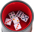 Delta-shop Felt Lined Professional Dice Cup - Quiet with 6 Dice for Yahtzee Game