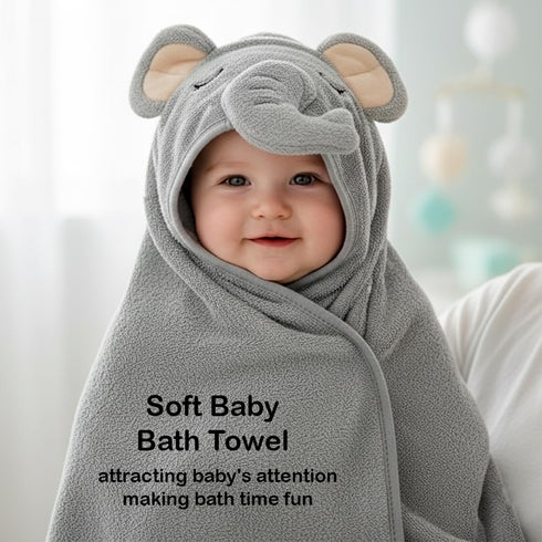 Made by Kalos Kalos Hooded Baby Towels for Newborn - Cotton Blend Large Baby Bath Towels with Hood for Boys, Girls