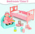 deAO Baby Doll Play Set, 25 PCS Accessories with Chair, Booster Seat, High Crib Toy, Toilet, and Bathtub