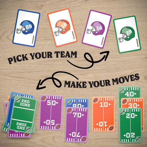 The Fast-Paced, Football Themed Card Game for 2-4 Players, Ages 7+, Family Game Night Fun