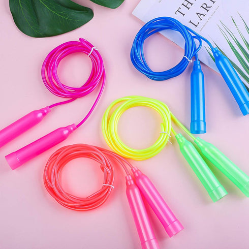 Elcoho 15 Pack Colorful Kids Jump Rope Set, Adjustable Plastic Skipping Ropes, Great Outdoor Party Favor