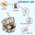 PYBUG Leaf Round Pacifier Storage Case, Polyester & TPU Lined with Hook Buckle, Pacifier Container Box for Baby